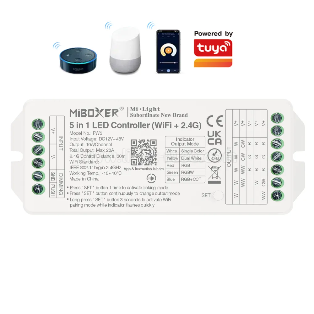 MiBoxer PW5 5 в 1 Wi-Fi + 2.4 GHz LED контролер