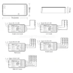 Размери и схема за свързване на LED лента към MiBoxer SR5