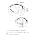 Управление и размери на MiBoxer FUT087 - Ø80 × 17 mm